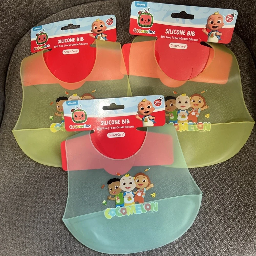 Cocomelon Silicone Bibs for Babies with Adjustable Neck - Durable Baby‎ Silicone